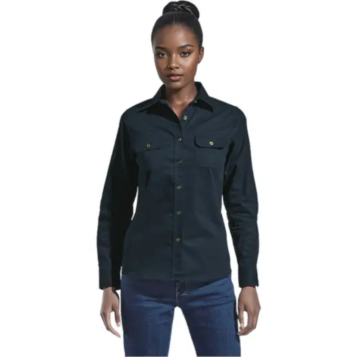 Navy Main Ladies Bush Shirt Long Sleeve